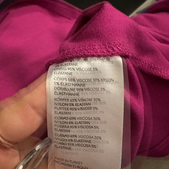 Maeve by Anthropologie Square Neck Cap Sleeve Top Size Large Magenta Pink NWT - Picture 8 of 8